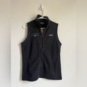 MEDIUM Patagonia better sweater vest slim fit nwt black full sip logo black